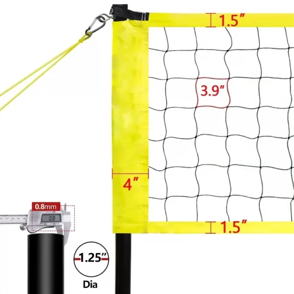 Portable Professional Outdoor Volleyball Net Set with Adjustable Height Poles