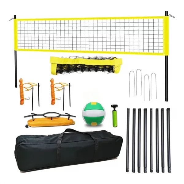 Portable Professional Outdoor Volleyball Net Set with Adjustable Height Poles