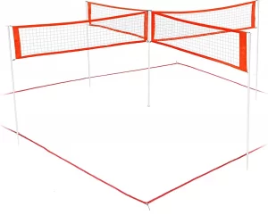 4-Way Volleyball Net with Carrying Backpack & Ball