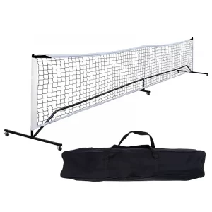 Pickleball Net with Wheels Court Marking Kit Portable Outdoor Pickleball Set Net System Regular Full Size 22ft Pickle Ball Net, Easy Set Up for Driveway Indoor Home Pickleball Gifts