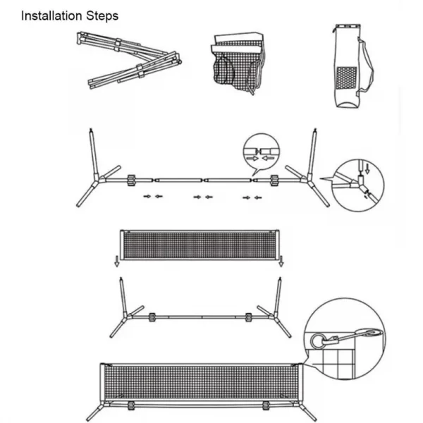 Mini Portable Picklbeall Net Tennis Net for Driveway Kids Soccer Tennis Net