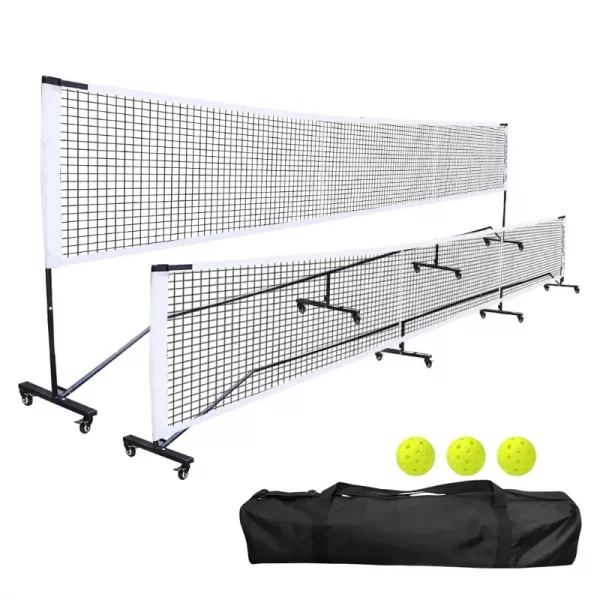 Pickleball Net Wheels Height Adjustable Portable Net Outdoor Pickleball/Tennis/Badminton/Volleyball