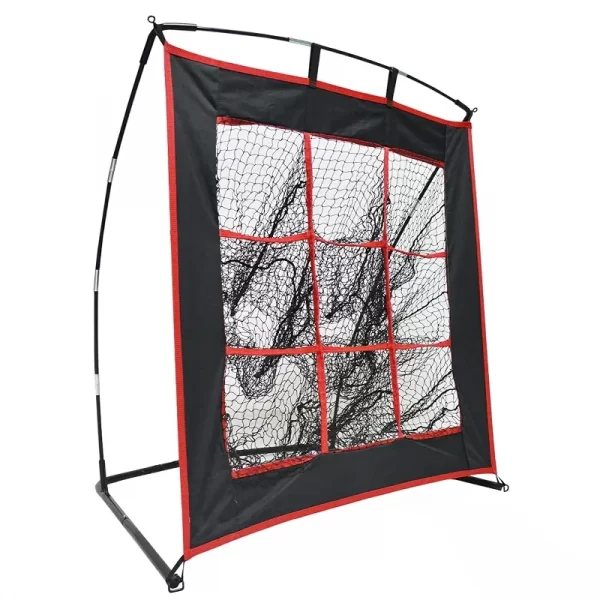 9 hole pitching net with strike zone