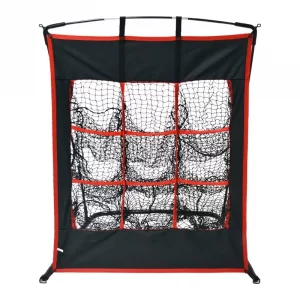 9 hole pitching net with strike zone