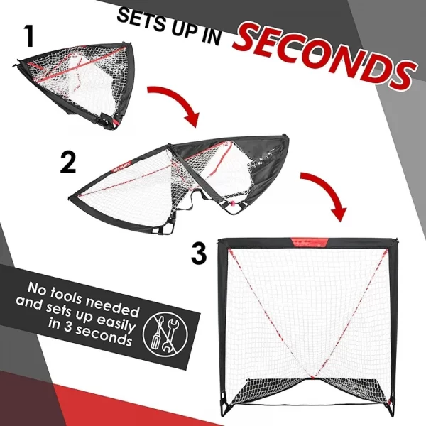 Kids Lacrosse Goal Backyard Training Practice & Exercise Portable Lacrosse Net Equipment & Gear