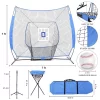 7' X 7' Baseball Softball Practice Pitching Net Deluxe Tee Ball Caddy