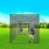 Softball Baseball Batting Cage Netting Heavy Duty PE Pitching Batting Net, un pezzo quadrato pratica portatile Pitching Cage Net w / borsa (solo rete)