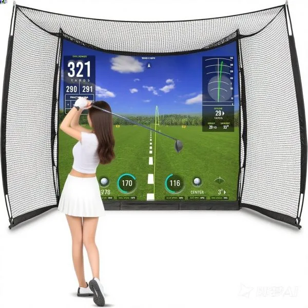 jimeng-2025-07-30-7262-人物换为年轻美女 其他姿势不变 Fangsheng 10 x 8 ft Golf Practice Hitting Net