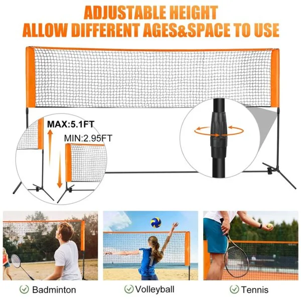 تنس الريشة الطائرة المحمولة القابلة للتعديل