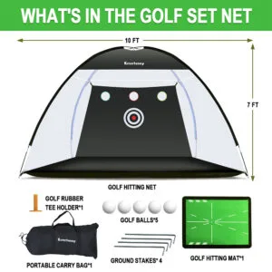 Rete per esercitazioni di golf Deluxe 10x7ft