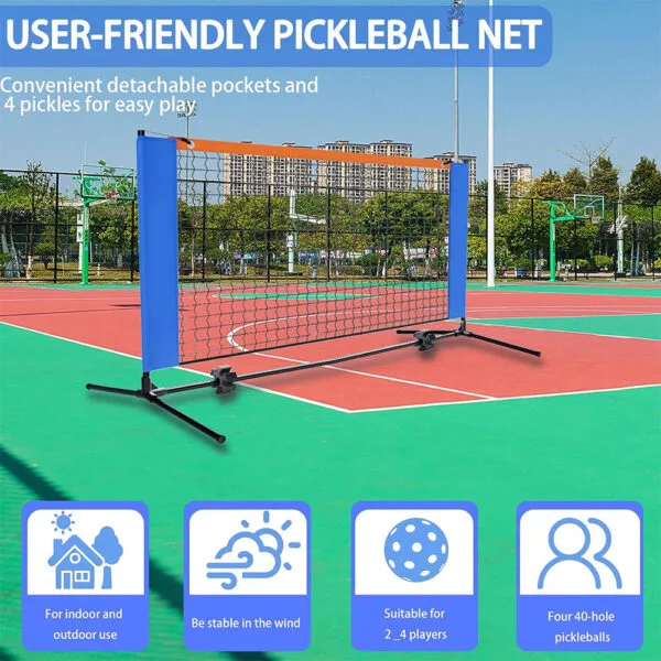 Rete da pickleball portatile da 5 piedi