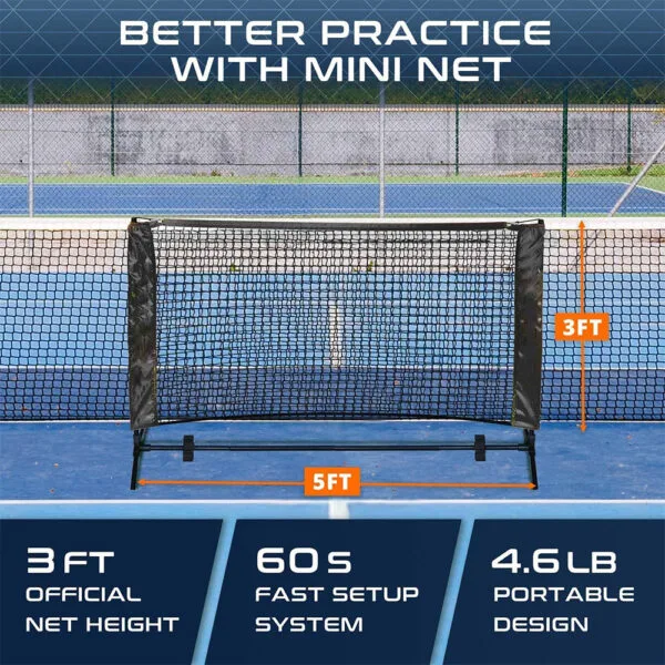 Rete da pickleball portatile da 5 piedi