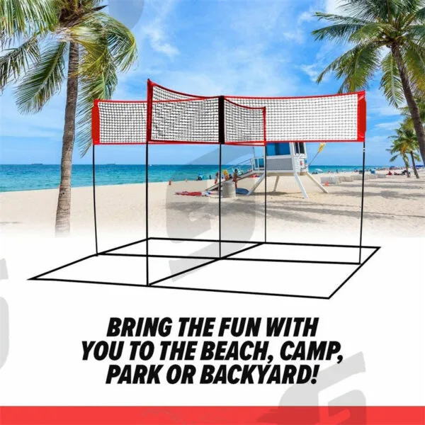 Portable Four-Way Volleyball Net