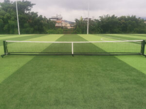 Filet de pickleball portable avec poteaux métalliques