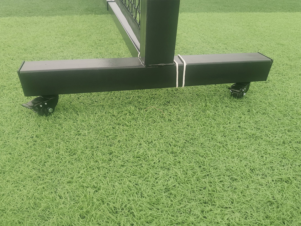 Portable pickleball net with metal poles