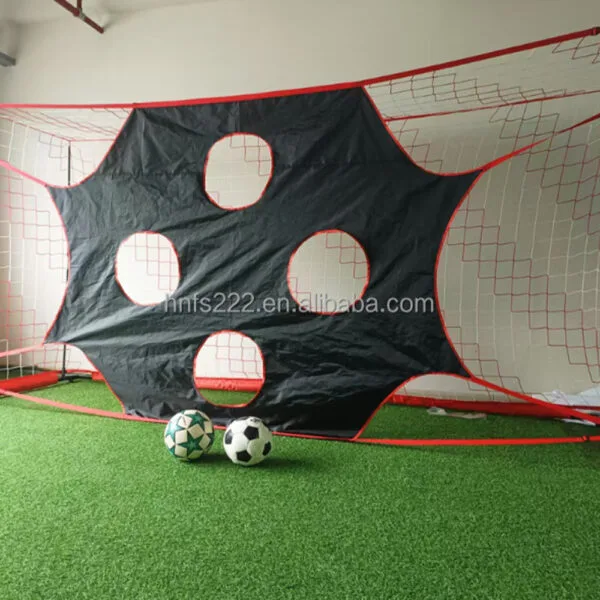 Portable Soccer Goal with 4-Hole Target Sheet (1) Porta da calcio portatile con rete a 4 fori